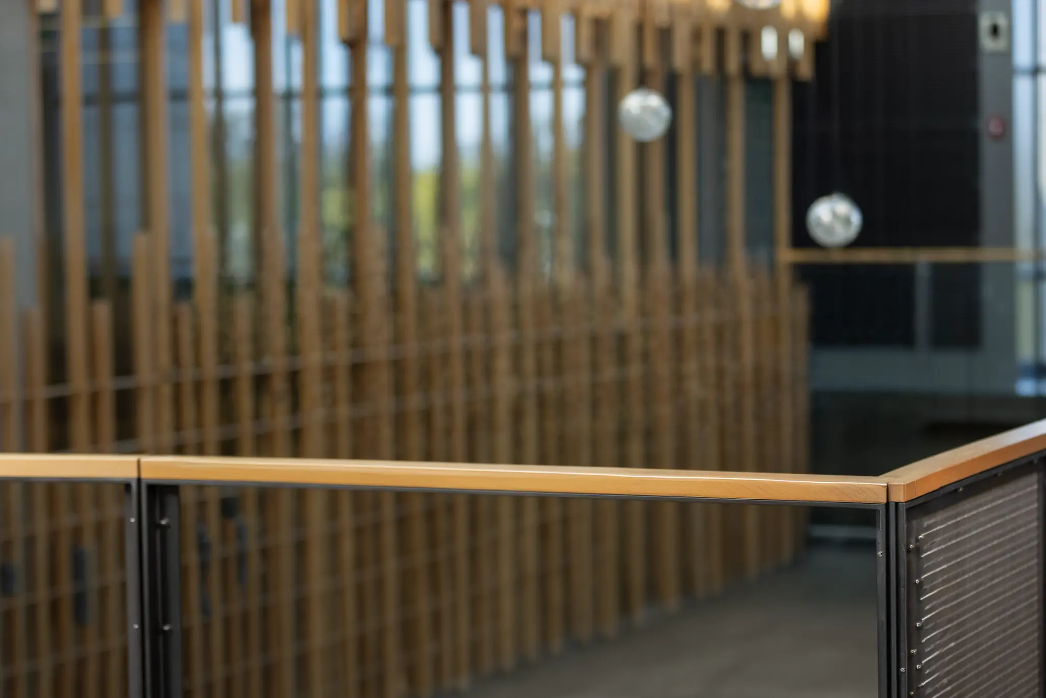 Modern wood-slat interior architectural detail