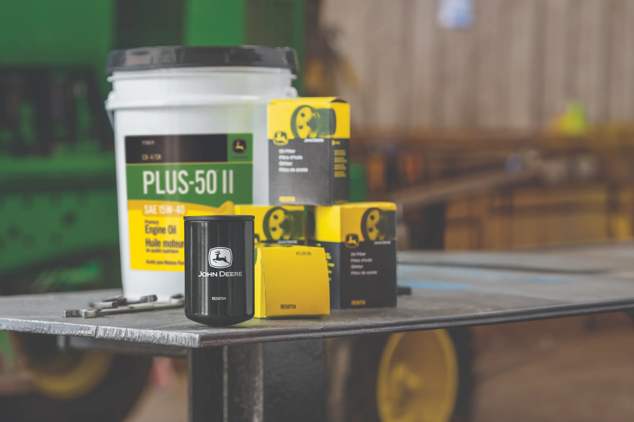 John Deere oil filter and engine oil