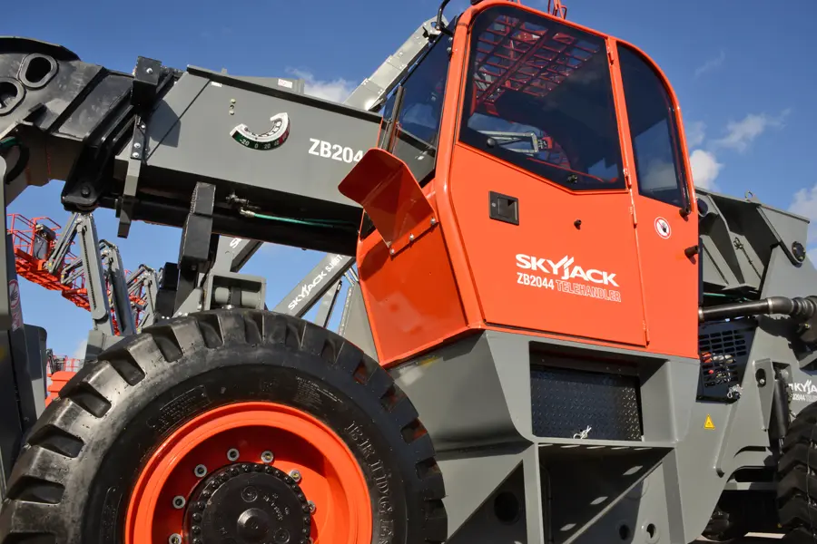 SkyJack telehandler cab close-up view
